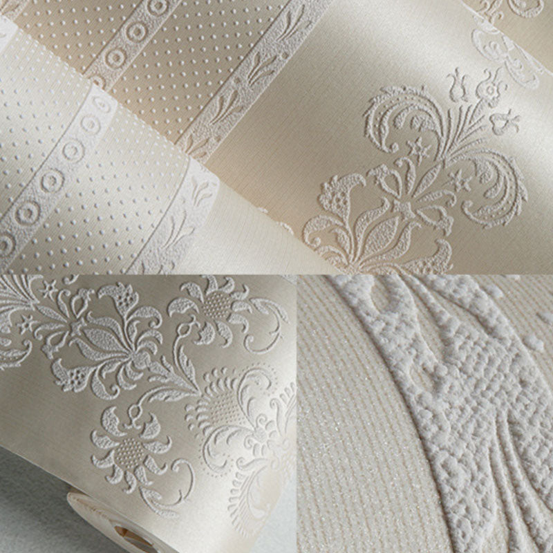 Non-Woven Wallpaper Roll European Non-Pasted 3D Effect Damasque Wall Art Clearhalo 'Vintage wall decor' 'Vintage' 'Wallpaper' Wall Decor' 914804