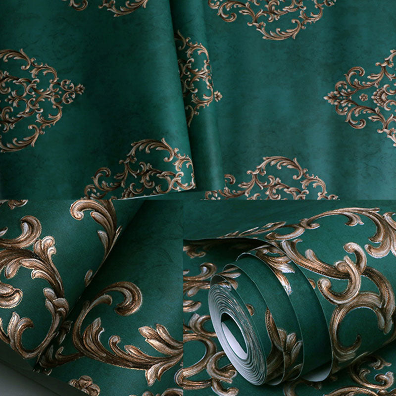 Pastel Color 57.1 sq ft. Wallpaper Non-Woven Moisture-Resistant 3D Print Damask Design Wall Covering Clearhalo 'Vintage wall decor' 'Vintage' 'Wallpaper' Wall Decor' 914942