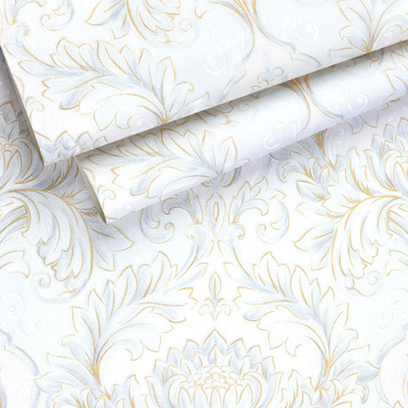 Vinyl Luxe Wallpaper 33' x 20.5" European Non-Pasted Wall Covering with 3D Effect Blossoms Clearhalo 'Vintage wall decor' 'Vintage' 'Wallpaper' Wall Decor' 915118