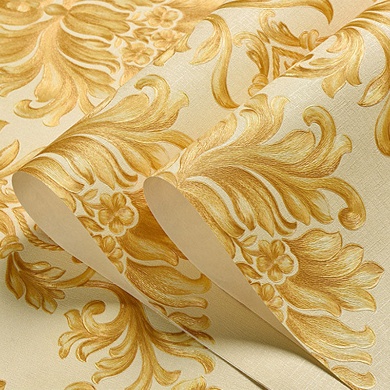 Luxe Damask Design Wall Decor Non-Pasted Wallpaper for Living Room, 33'L x 20.5"W Clearhalo 'Vintage wall decor' 'Vintage' 'Wallpaper' Wall Decor' 915157