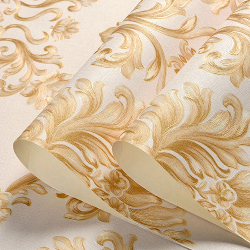 Luxe Damask Design Wall Decor Non-Pasted Wallpaper for Living Room, 33'L x 20.5"W Clearhalo 'Vintage wall decor' 'Vintage' 'Wallpaper' Wall Decor' 915160