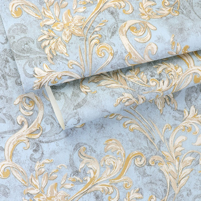 Plaster Wall Art 33'L x 20.5"W Classic Non-Pasted Entwined Vine and Flower Wallpaper, Water-Resistant Clearhalo 'Vintage wall decor' 'Vintage' 'Wallpaper' Wall Decor' 915179