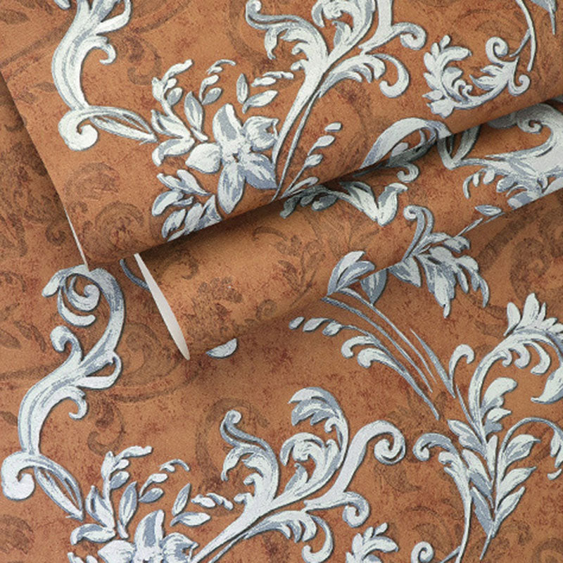 Plaster Wall Art 33'L x 20.5"W Classic Non-Pasted Entwined Vine and Flower Wallpaper, Water-Resistant Clearhalo 'Vintage wall decor' 'Vintage' 'Wallpaper' Wall Decor' 915182