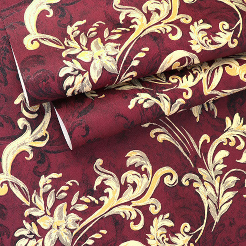 Plaster Wall Art 33'L x 20.5"W Classic Non-Pasted Entwined Vine and Flower Wallpaper, Water-Resistant Clearhalo 'Vintage wall decor' 'Vintage' 'Wallpaper' Wall Decor' 915185