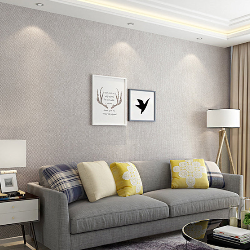 Bedroom Wall Decor with Neutral Color Plain Design, 31'L x 20.5"W, Non-Pasted Light Gray Clearhalo 'Modern wall decor' 'Modern' 'Wallpaper' Wall Decor' 915244