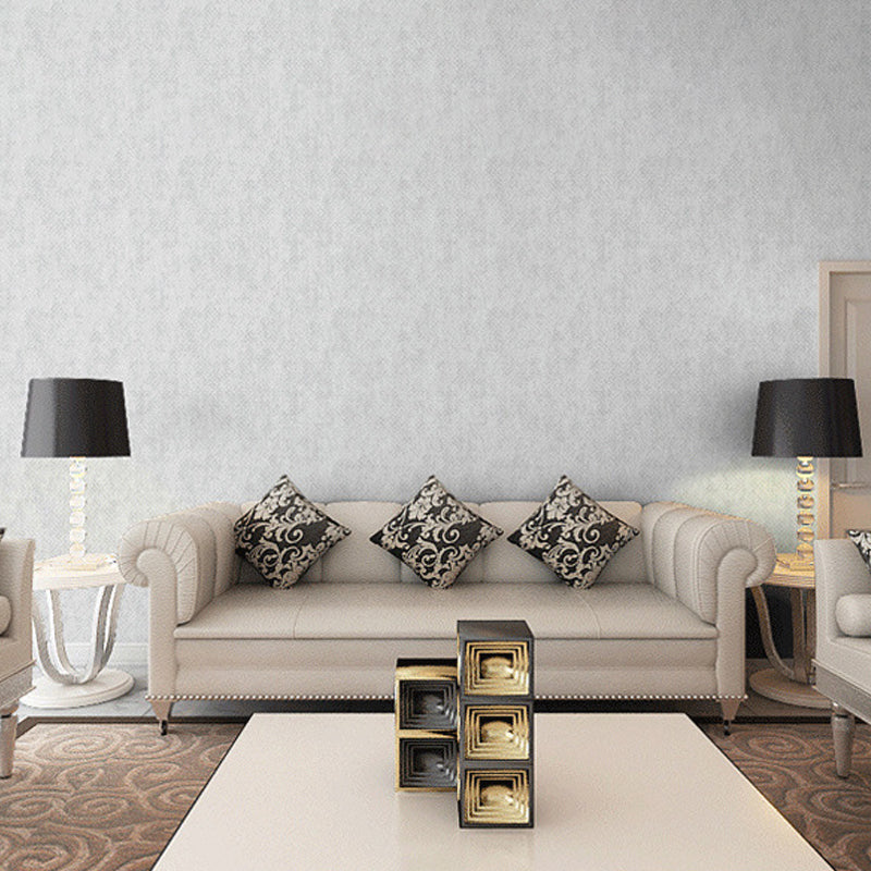 Soft Color Non-Woven Wallpaper Moisture-Resistant Plain Patter Wall Decor, 57.1 sq ft. Light Gray Clearhalo 'Modern wall decor' 'Modern' 'Wallpaper' Wall Decor' 915626