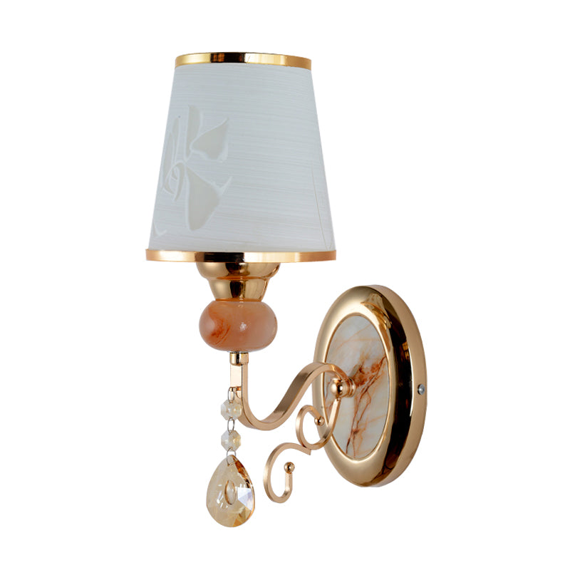 Gold Wall Sconce Contemporary 1 Light Textured Glass Wall Mount Light Fixture for Living Room Clearhalo 'Modern wall lights' 'Modern' 'Wall Lamps & Sconces' 'Wall Lights' Lighting' 915943