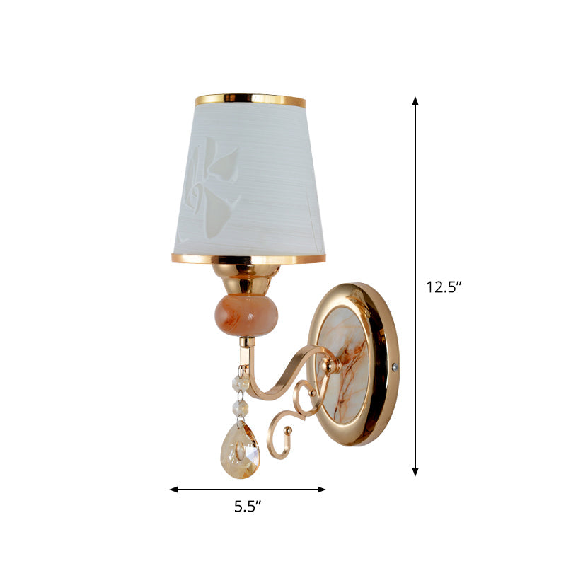 Gold Wall Sconce Contemporary 1 Light Textured Glass Wall Mount Light Fixture for Living Room Clearhalo 'Modern wall lights' 'Modern' 'Wall Lamps & Sconces' 'Wall Lights' Lighting' 915945