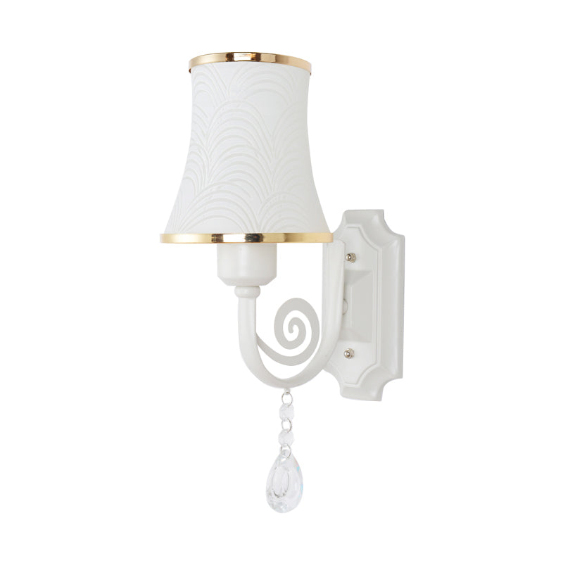 Gold Wall Sconce Contemporary 1 Light Textured Glass Wall Mount Light Fixture for Living Room Clearhalo 'Modern wall lights' 'Modern' 'Wall Lamps & Sconces' 'Wall Lights' Lighting' 915948