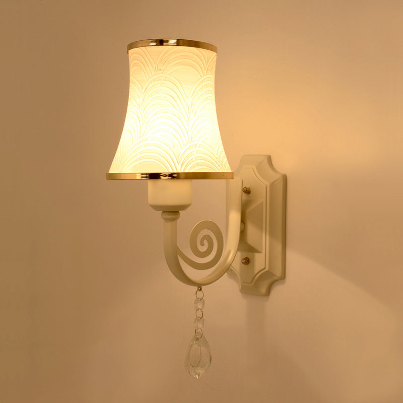 Gold Wall Sconce Contemporary 1 Light Textured Glass Wall Mount Light Fixture for Living Room Clearhalo 'Modern wall lights' 'Modern' 'Wall Lamps & Sconces' 'Wall Lights' Lighting' 915949