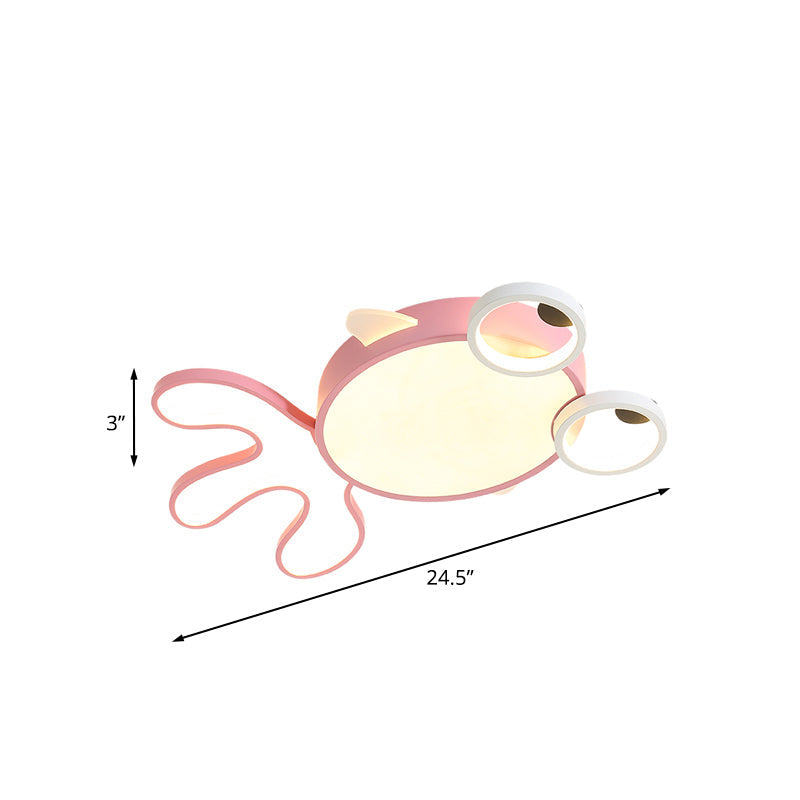 Acrylic Goldfish Flushmount Light Cartoon LED Pink Ceiling Mounted Fixture in White/Warm Light Clearhalo 'Ceiling Lights' 'Close To Ceiling Lights' 'Close to ceiling' 'Flush mount' Lighting' 916774