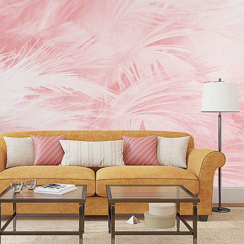 Art Decor Leaf Texture Mural for Accent Wall, Big Wall Covering in Neutral Color Clearhalo 'Wall Decor' 'Wall Mural' 921596