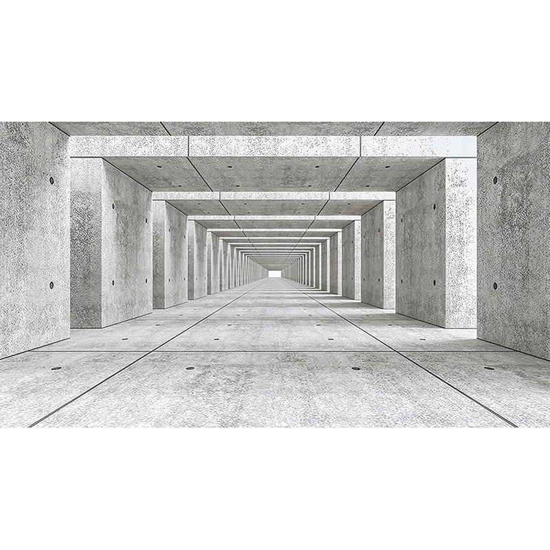 Original Grey Wall Mural with 3D Visual Tunnel for Office, Non-Woven Fabric Clearhalo 'Wall Decor' 'Wall Mural' 921945