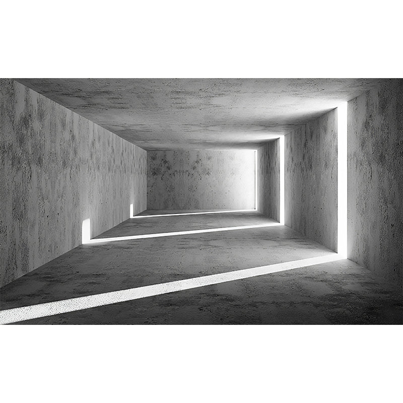 Original Grey Wall Mural with 3D Visual Tunnel for Office, Non-Woven Fabric Clearhalo 'Wall Decor' 'Wall Mural' 921963