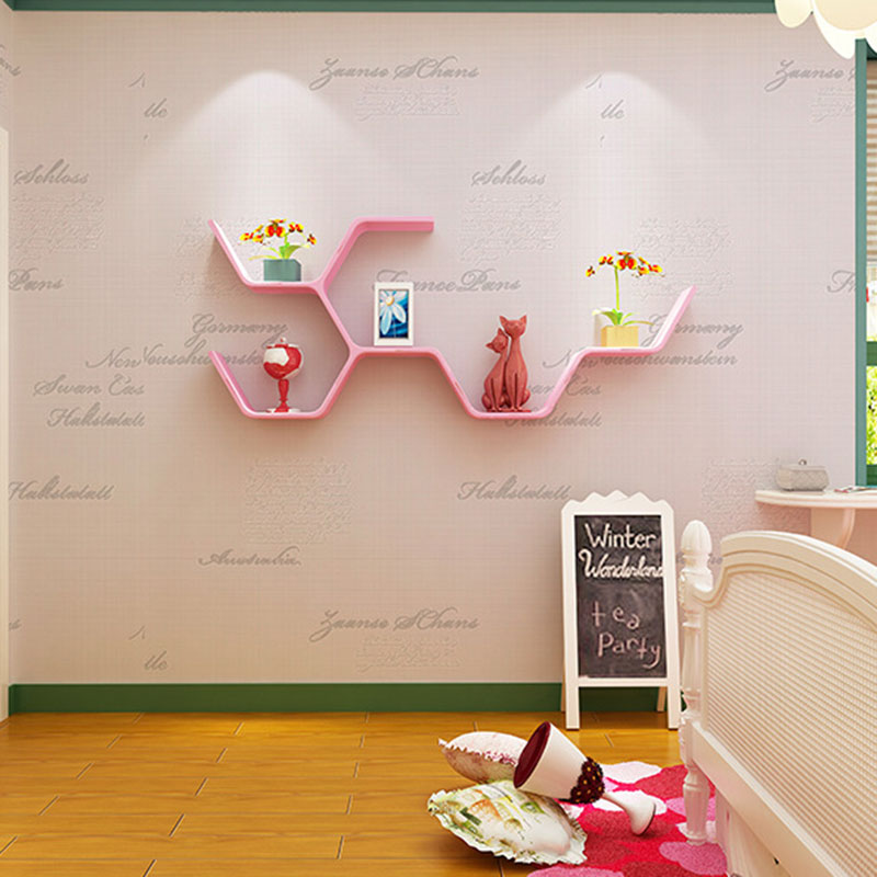 Soft Color Letter Wallpaper Decorative Non-Pasted Wall Covering, 20.5-inch x 31-foot Light Pink Clearhalo 'Industrial wall decor' 'Industrial' 'Wallpaper' Wall Decor' 922234
