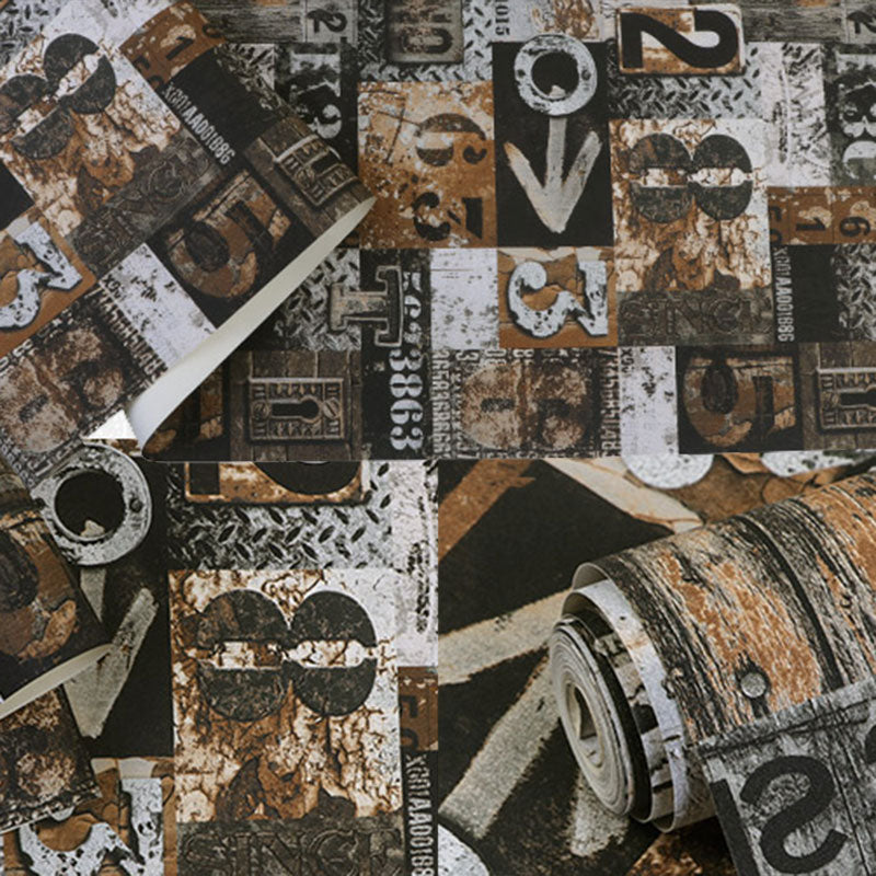 Plaster Wall Decor Non-Pasted Letter Living Room Wallpaper Roll, 57.1 sq ft. Clearhalo 'Industrial wall decor' 'Industrial' 'Wallpaper' Wall Decor' 922324
