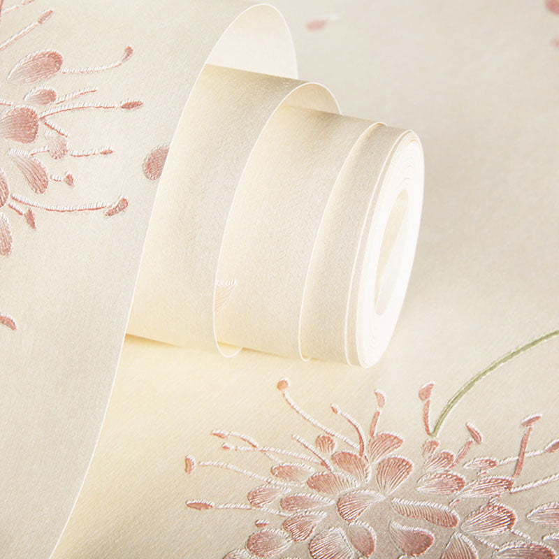 Pastel Color Dandelion Wallpaper Roll Waterproof Non-Pasted Wall Decor, 33-foot x 20.5-inch Clearhalo 'Country wall decor' 'Rustic' 'Wallpaper' Wall Decor' 922417