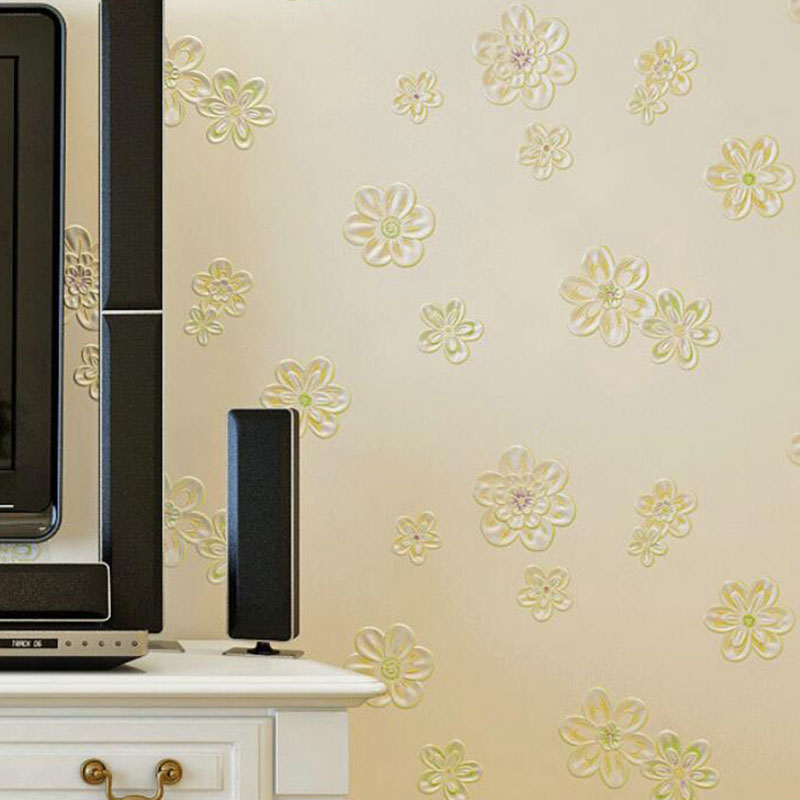 Decorative Non-Pasted Wallpaper Roll Blossoming Magnolia Non-Woven Wall Covering in Soft Color Light Orange Clearhalo 'Country wall decor' 'Rustic' 'Wallpaper' Wall Decor' 926743