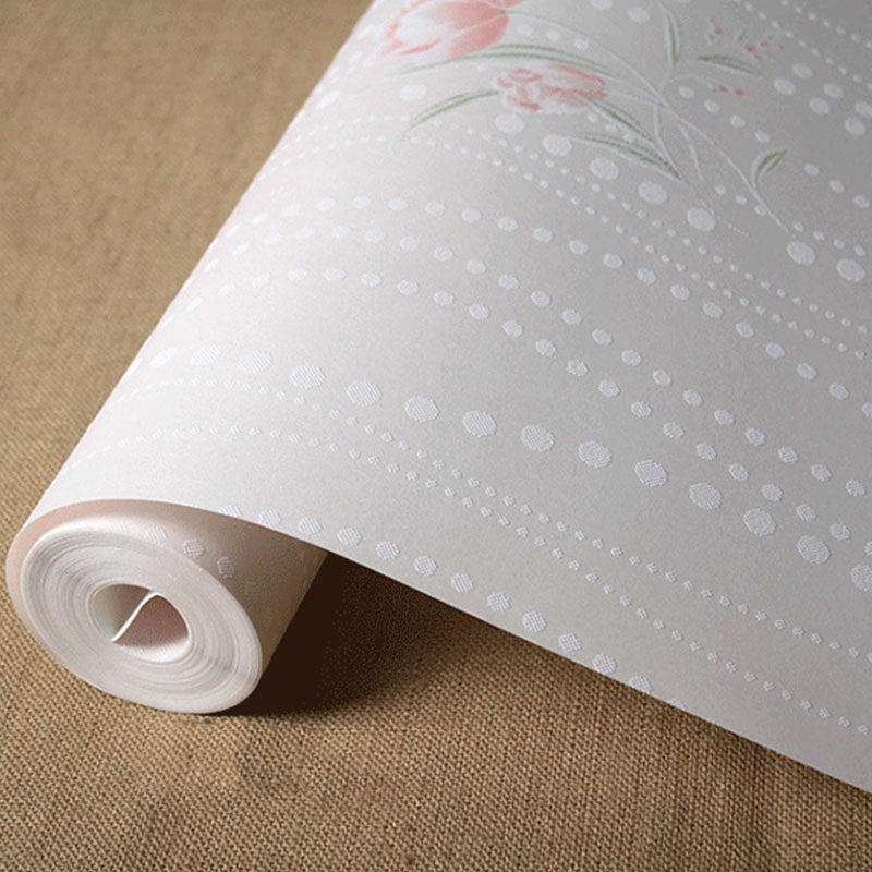 Neutral Color Countryside Wallpaper Roll with Rudder and Floral Design, Non-Pasted Clearhalo 'Country wall decor' 'Rustic' 'Wallpaper' Wall Decor' 926816