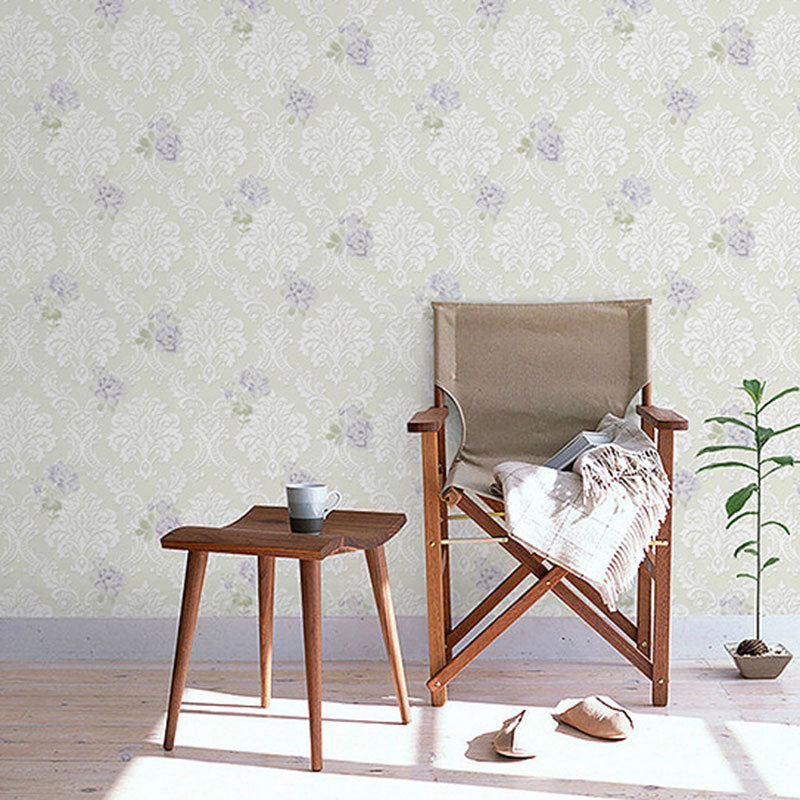 Natural Color Blossom Wall Decor Stain-Resistant Non-Pasted Wallpaper Roll, 33 ft. x 20.5 in Purple-Yellow Clearhalo 'Country wall decor' 'Rustic' 'Wallpaper' Wall Decor' 926857