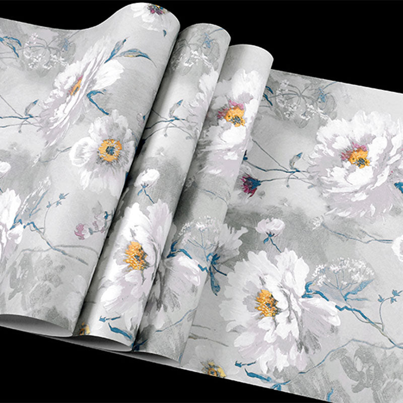 Light Color Blossom Wall Decor Water-Resistant Non-Pasted Wallpaper Roll, 33' x 20.5" Clearhalo 'Country wall decor' 'Rustic' 'Wallpaper' Wall Decor' 927321