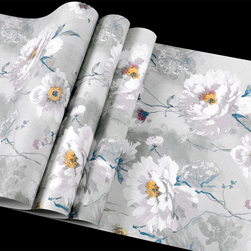 Light Color Blossom Wall Decor Water-Resistant Non-Pasted Wallpaper Roll, 33' x 20.5" Clearhalo 'Country wall decor' 'Rustic' 'Wallpaper' Wall Decor' 927324