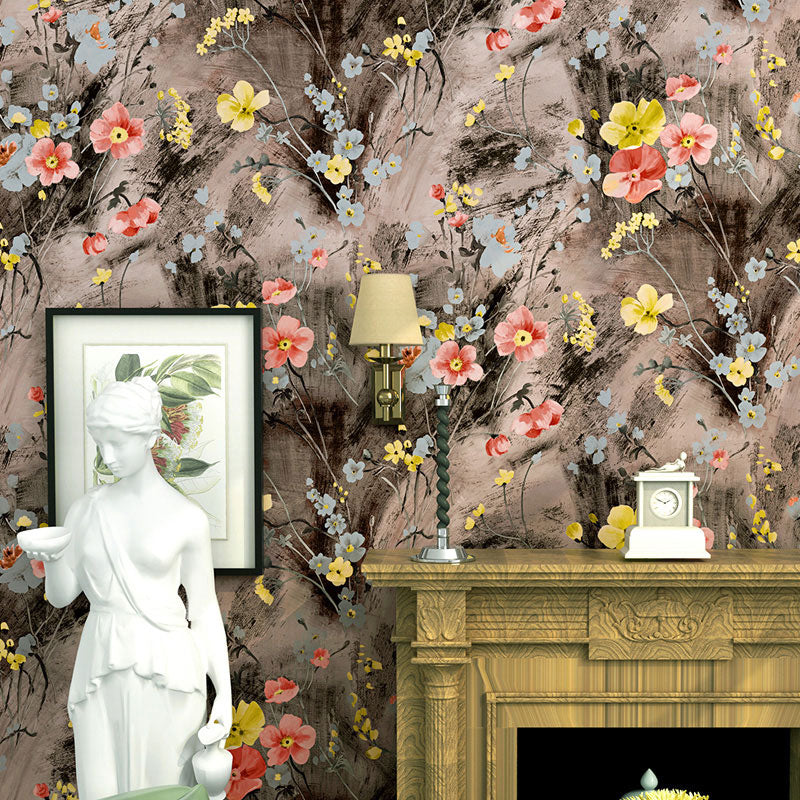Contemporary Wallpaper Roll Garden Blossom Non-Pasted Wall Decor, 20.5-inch x 33-foot Taupe Clearhalo 'Country wall decor' 'Rustic' 'Wallpaper' Wall Decor' 927682