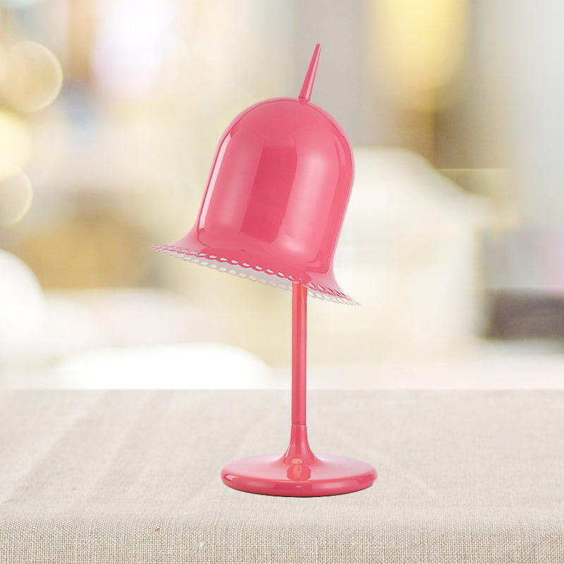 Single Bedroom Night Light Macaron Pink/Yellow Finish Table Lamp with Bell Shaped Metal Shade Clearhalo 'Lamps' 'Table Lamps' Lighting' 927973