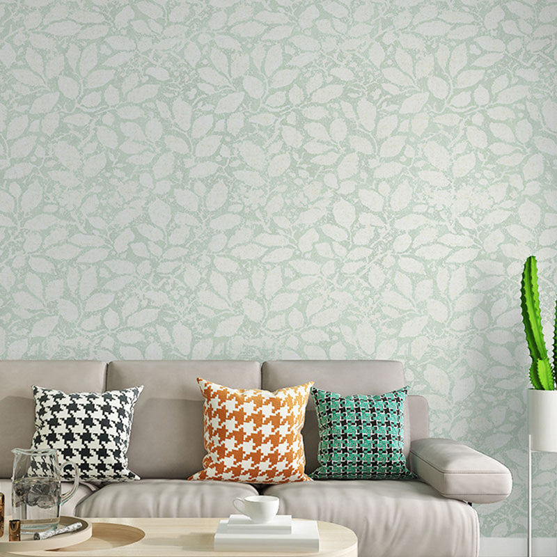 Soft Color Wall Decor Non-Woven Moisture-Resistant 3D Print Leaf Wallpaper Roll Pewter Clearhalo 'Country wall decor' 'Rustic' 'Wallpaper' Wall Decor' 928695