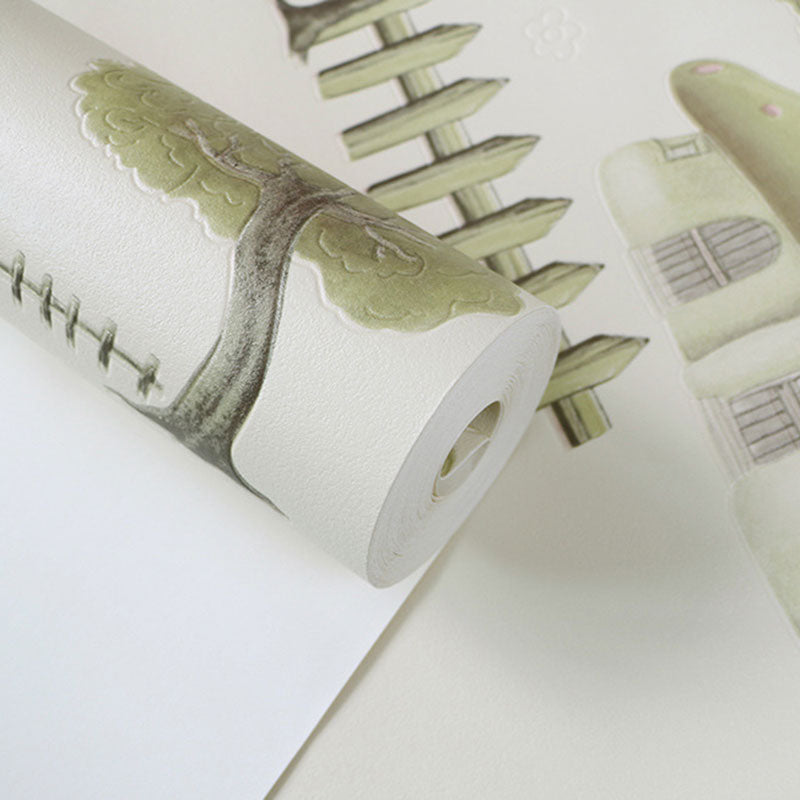 Non-Pasted 20.5" x 33' Wallpaper Simple Cartoon Mushroom Wall Covering for Boy or Girl Clearhalo 'Wall Decor' 'Wallpaper' 929312