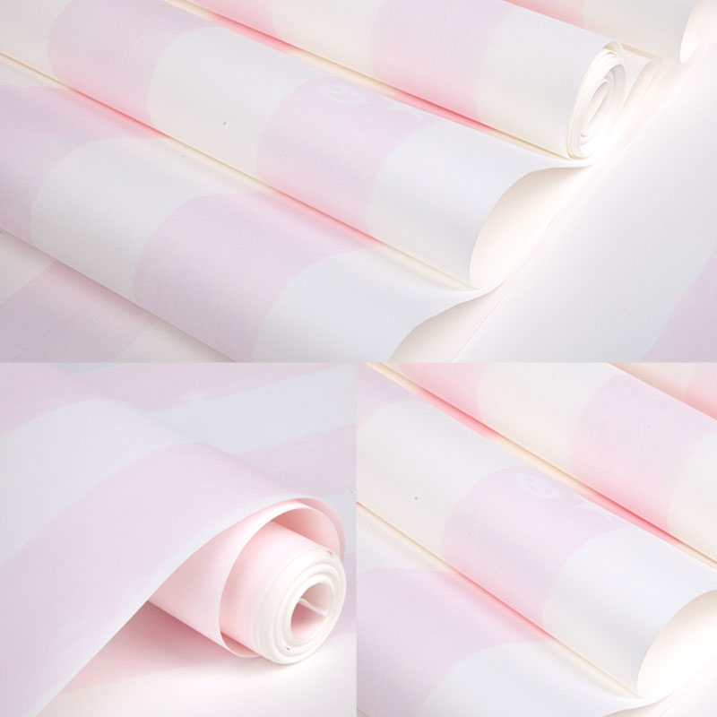 Non-Pasted Wallpaper Roll Non-Pasted Stripe Wall Covering for Children's Bedroom Decoration Clearhalo 'Wall Decor' 'Wallpaper' 929445