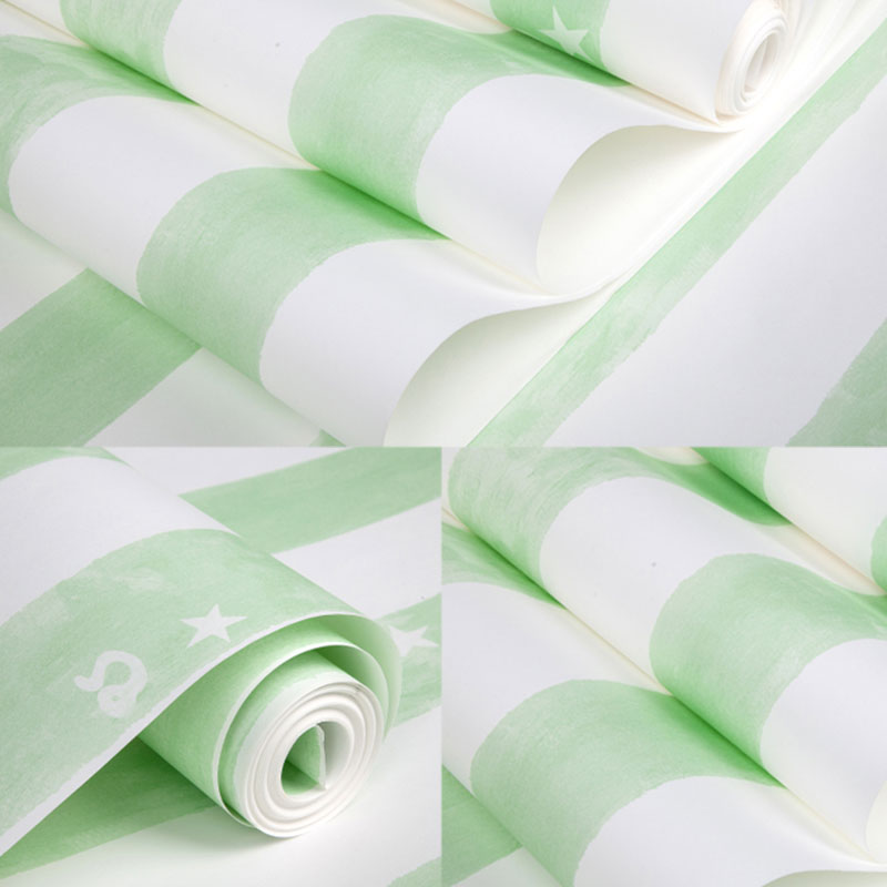 Non-Pasted Wallpaper Roll Non-Pasted Stripe Wall Covering for Children's Bedroom Decoration Clearhalo 'Wall Decor' 'Wallpaper' 929451