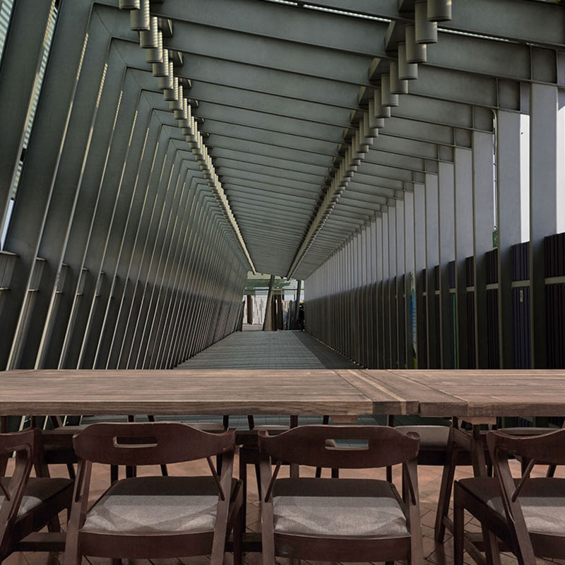 Decorative Non-Woven Wall Covering Contemporary 3D Extensive Corridor Murals for Office Grey Clearhalo 'Wall Decor' 'Wall Mural' 929760