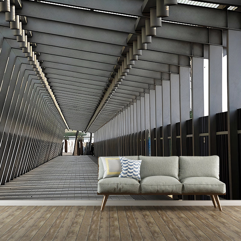 Decorative Non-Woven Wall Covering Contemporary 3D Extensive Corridor Murals for Office Clearhalo 'Wall Decor' 'Wall Mural' 929763