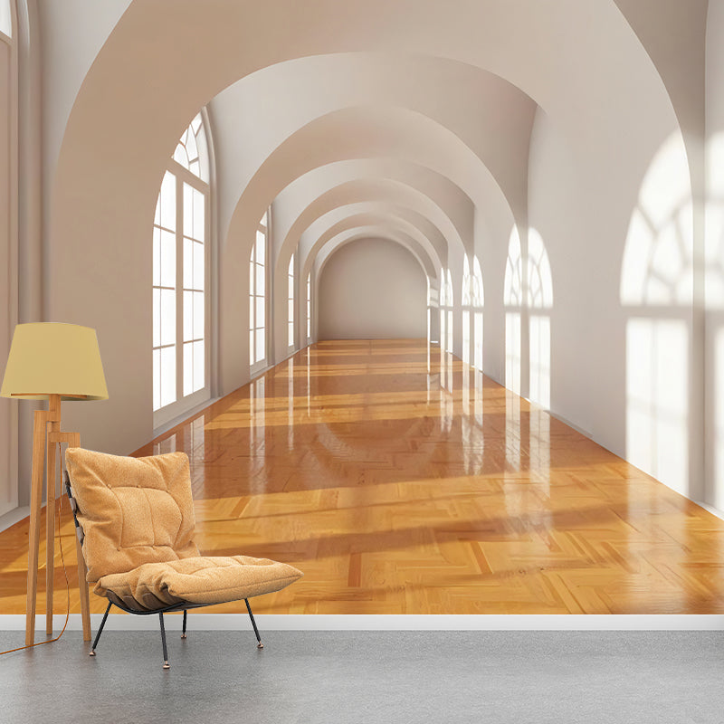 Whole Modern Wall Murals with Light Color 3D Zone and Corridor Wall Art, Customized Size Available Clearhalo 'Wall Decor' 'Wall Mural' 929792