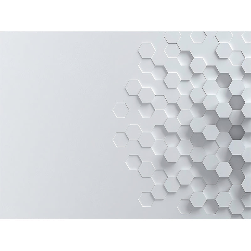 Original Grey 3D Print Hexagon Whole Mural Wallpaper for Coffee Shop and Bar Wall Decor Clearhalo 'Wall Decor' 'Wall Mural' 929812