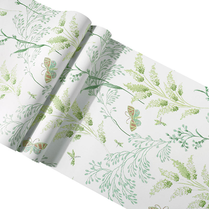 20.5" x 33' Decorative Wallpaper Roll Guest Room Butterfly and Leaf Wall Covering Clearhalo 'Country wall decor' 'Rustic' 'Wallpaper' Wall Decor' 930069