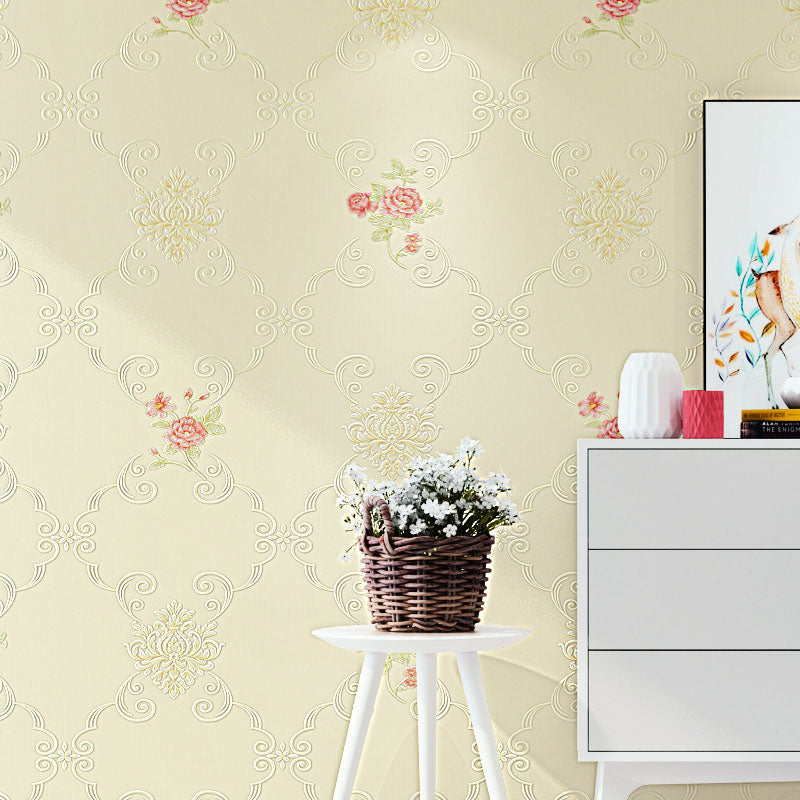 3D Print Blossom Non-Pasted Wallpaper Roll, 31-foot x 20.5-inch, Natural Color Clearhalo 'Country wall decor' 'Rustic' 'Wallpaper' Wall Decor' 930090