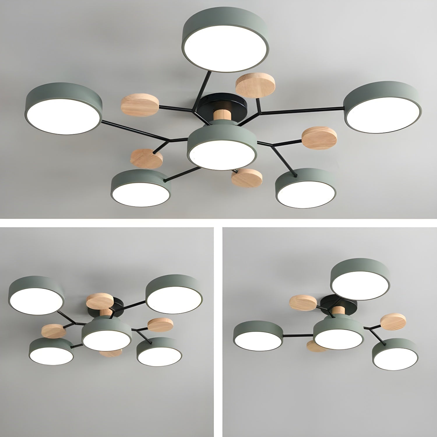Macaron Molecular LED Ceiling Fixture Metal Living Room Semi Flush Mount Light