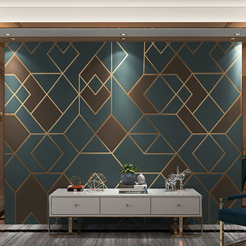 Geometries Wall Art in Dark Green, Contemporary Wall Mural for Accent Wall Clearhalo 'Wall Decor' 'Wall Mural' 962621
