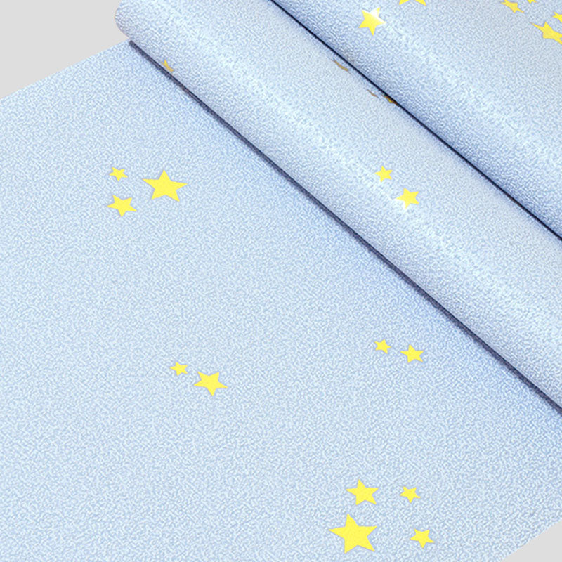 Blue Luminous Star Wallpaper Roll Waterproofing Wall Decor for Children, 33 ft. x 20.5 in Clearhalo 'Wall Decor' 'Wallpaper' 962855