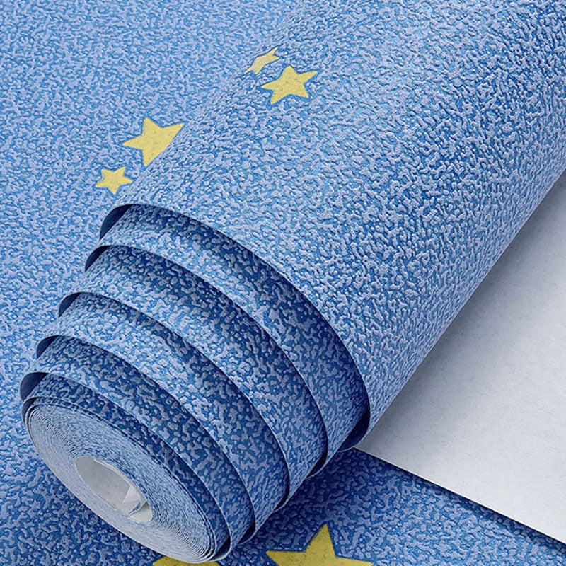 Blue Luminous Star Wallpaper Roll Waterproofing Wall Decor for Children, 33 ft. x 20.5 in Clearhalo 'Wall Decor' 'Wallpaper' 962858