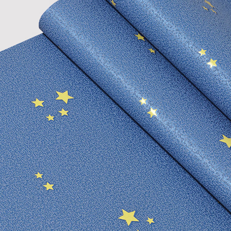 Blue Luminous Star Wallpaper Roll Waterproofing Wall Decor for Children, 33 ft. x 20.5 in Clearhalo 'Wall Decor' 'Wallpaper' 962859