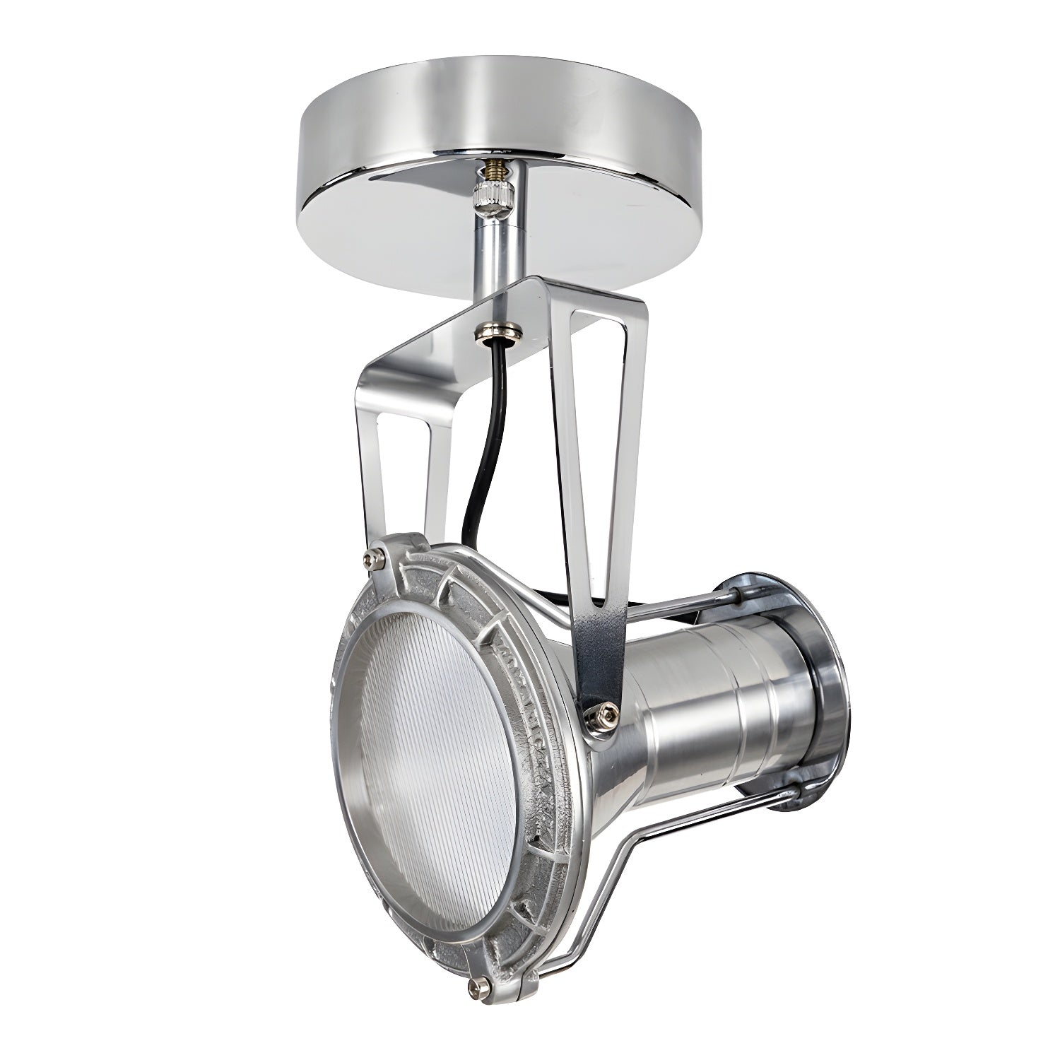 Silver Cone Shape Semi-Flush Mount LED Ceiling Light with Warm Ambient Lighting