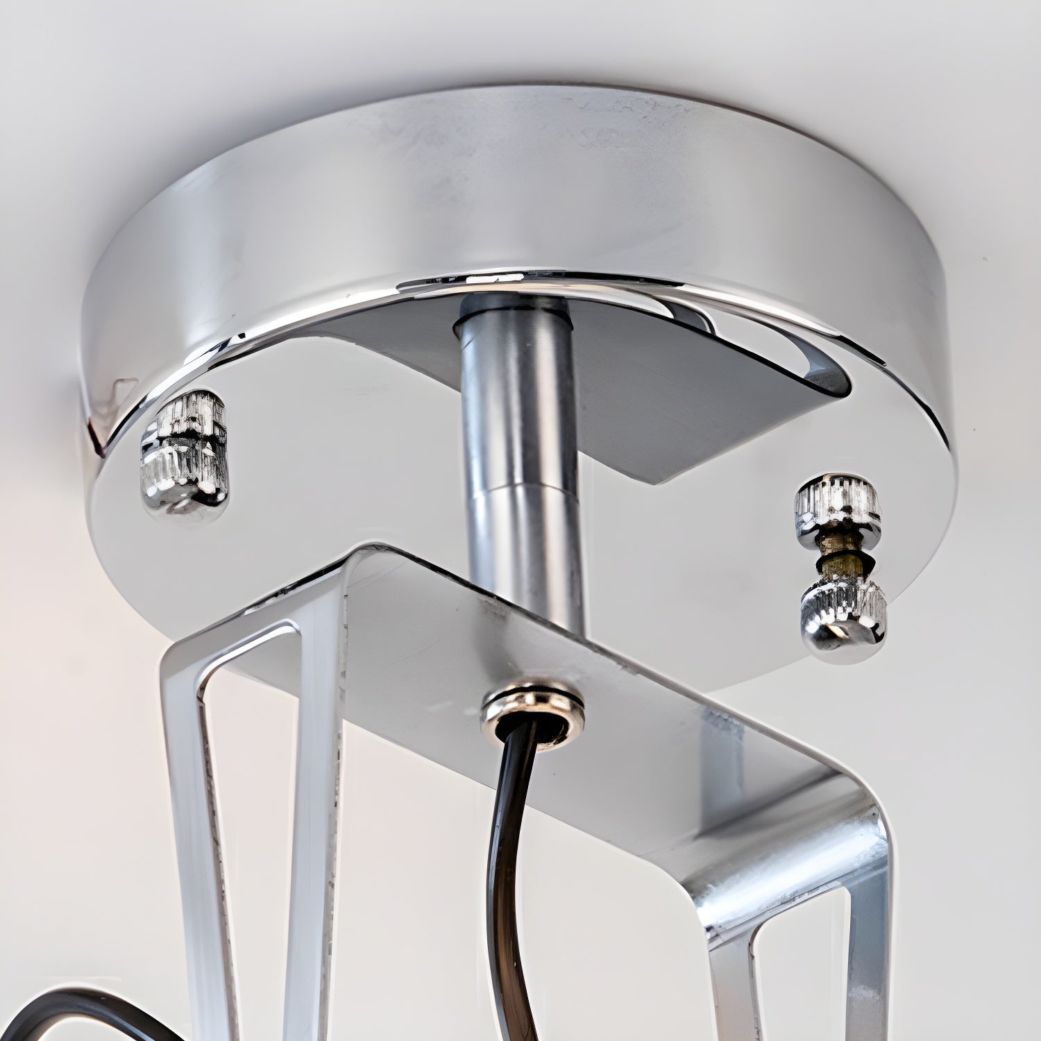 Silver Cone Shape Semi-Flush Mount LED Ceiling Light with Warm Ambient Lighting