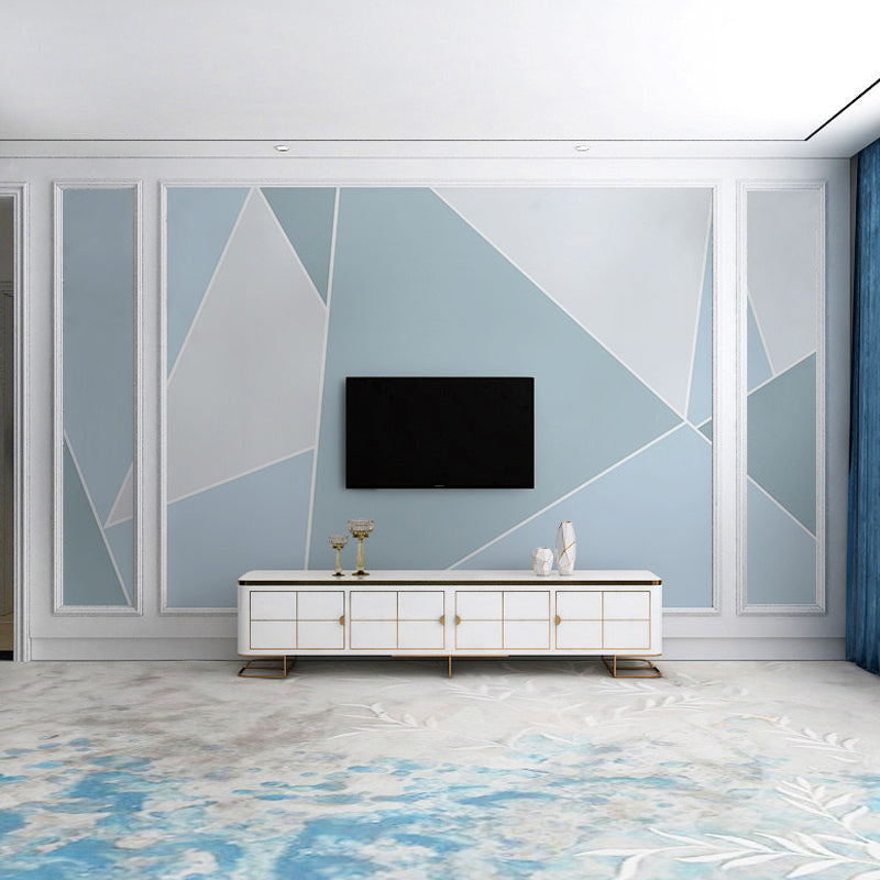 Pastel Color Geometries Mural Wallpaper for Coffee Shop and Living Room, Non-Woven Fabric Clearhalo 'Wall Decor' 'Wall Mural' 965532