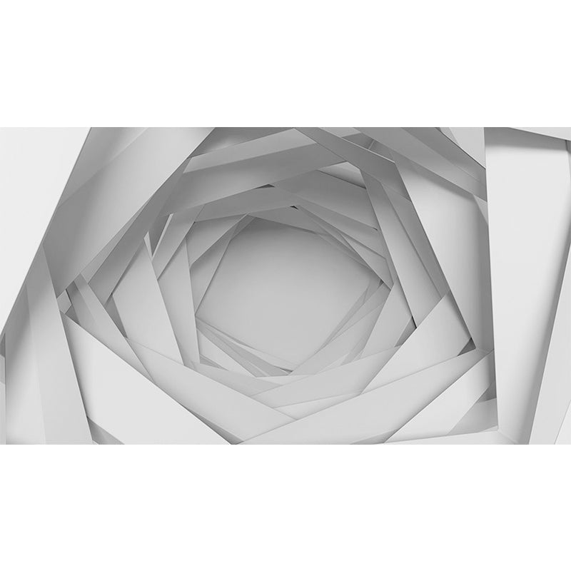 Whole 3D Visual Extensive Tunnel Mural for Office Room Fantasy Wall Decor in Grey Clearhalo 'Wall Decor' 'Wall Mural' 965735