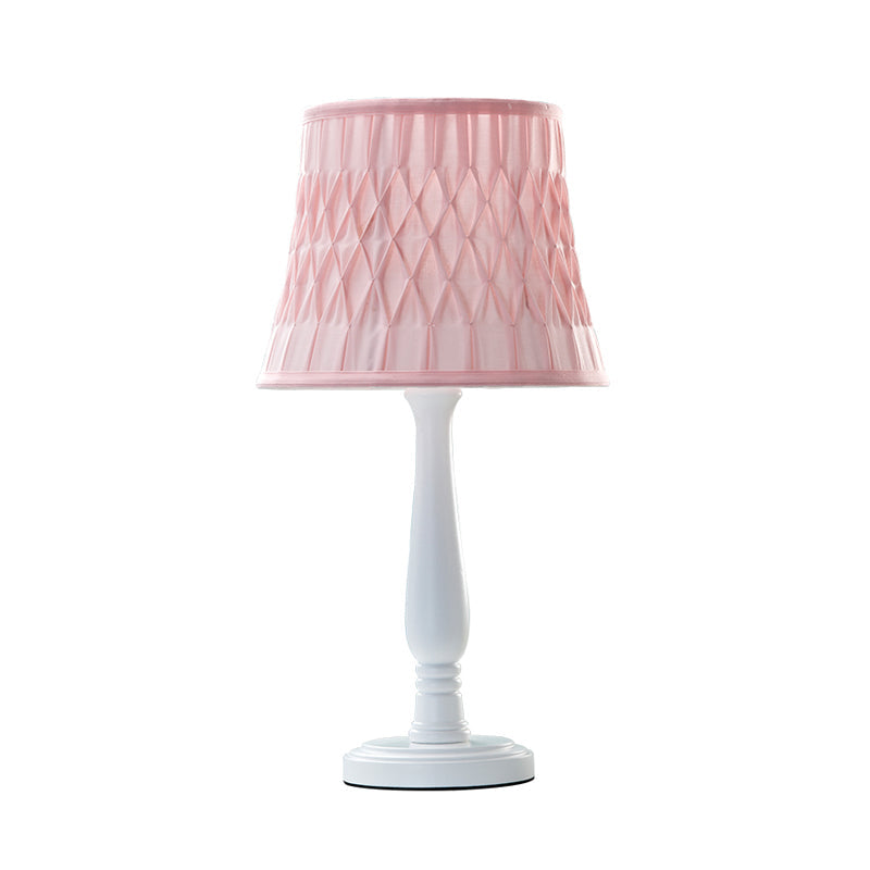 Macaron Barrel Shape Reading Book Light Wood 1 Bulb Bedroom Nightstand Lamp in Pink/Purple/Green Clearhalo 'Lamps' 'Table Lamps' Lighting' 966183