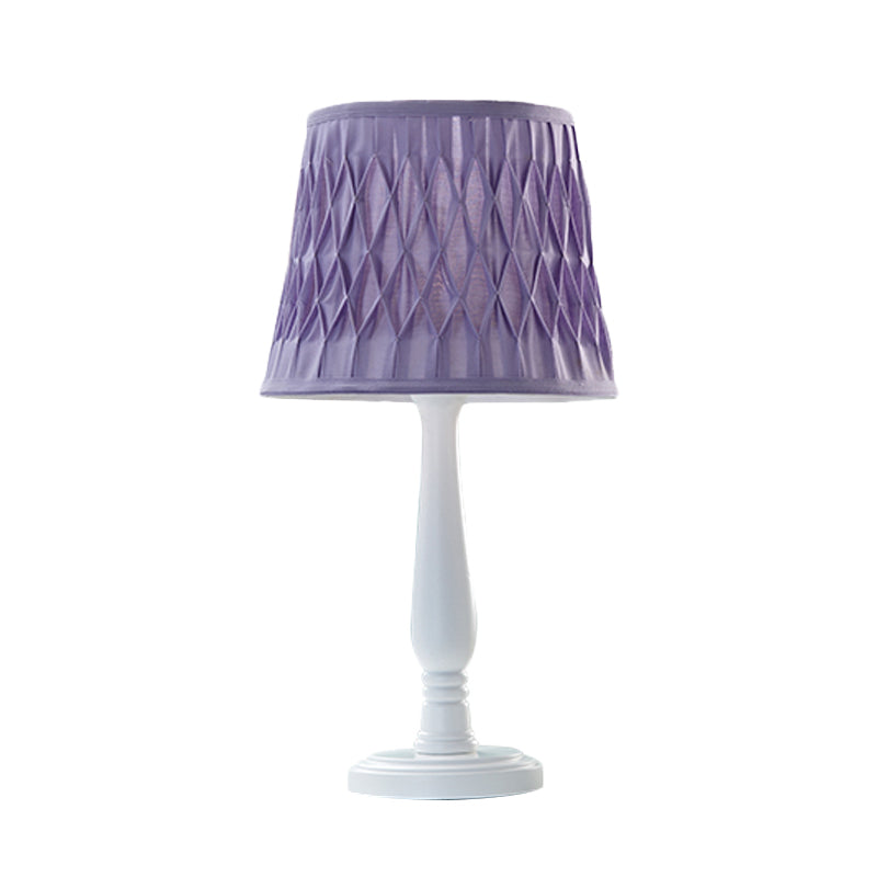 Macaron Barrel Shape Reading Book Light Wood 1 Bulb Bedroom Nightstand Lamp in Pink/Purple/Green Clearhalo 'Lamps' 'Table Lamps' Lighting' 966192