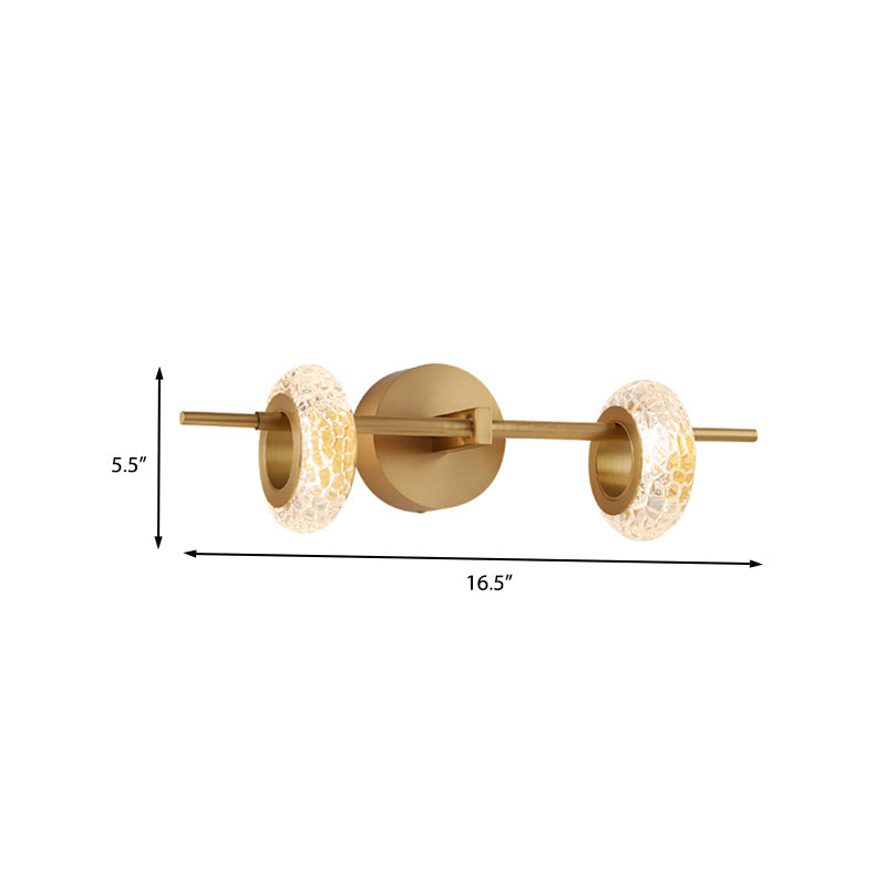 Crystal Double Oval Wall Lighting Ideas Contemporary LED Wall Mount Light Fixture in Brass Clearhalo 'Cast Iron' 'Glass' 'Industrial' 'Modern wall lights' 'Modern' 'Tiffany' 'Traditional wall lights' 'Wall Lamps & Sconces' 'Wall Lights' Lighting' 968518